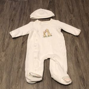 Giraffe sleeper with hat baby boy baby girl